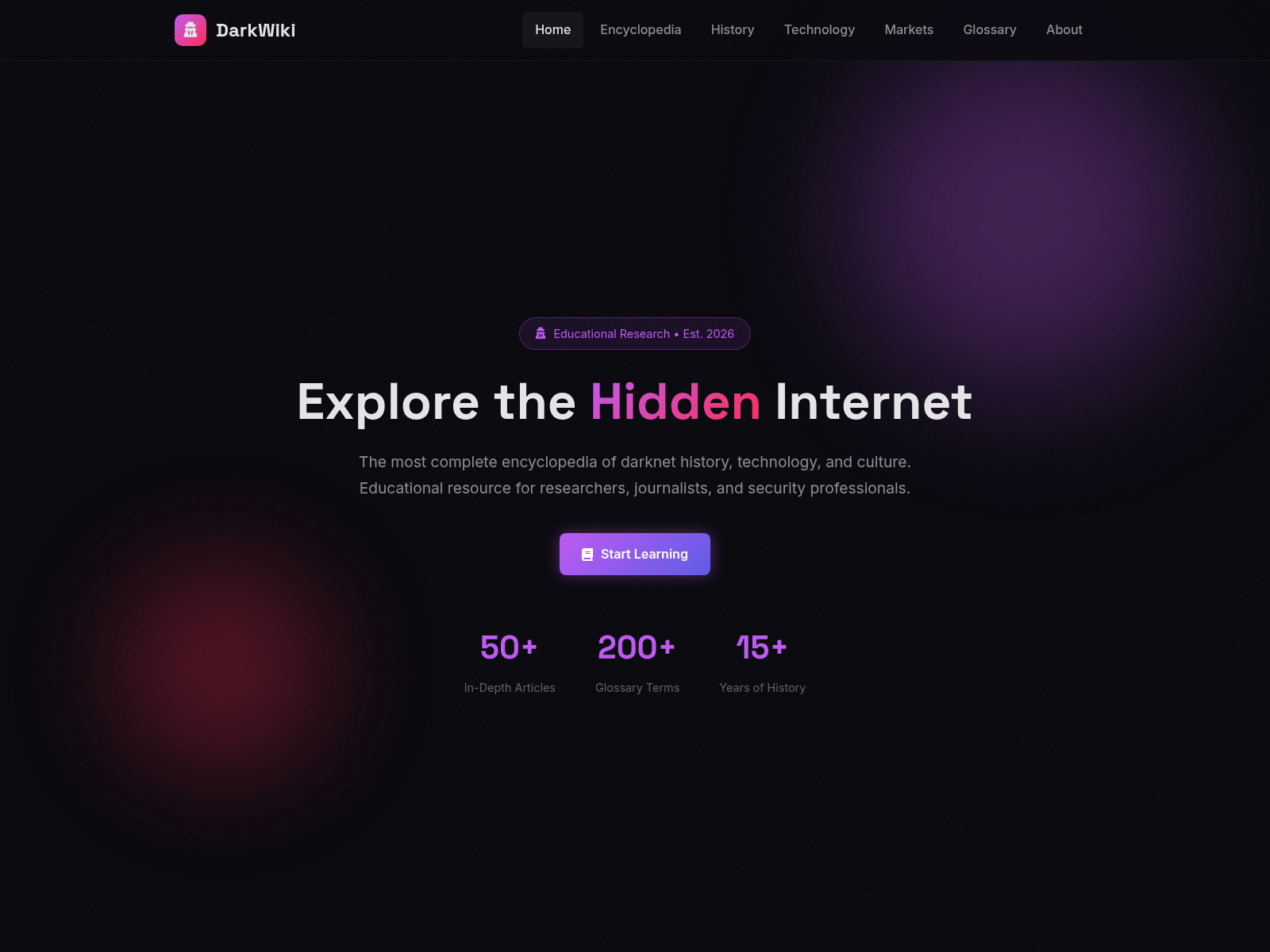 Screenshot of darkwiki.ink