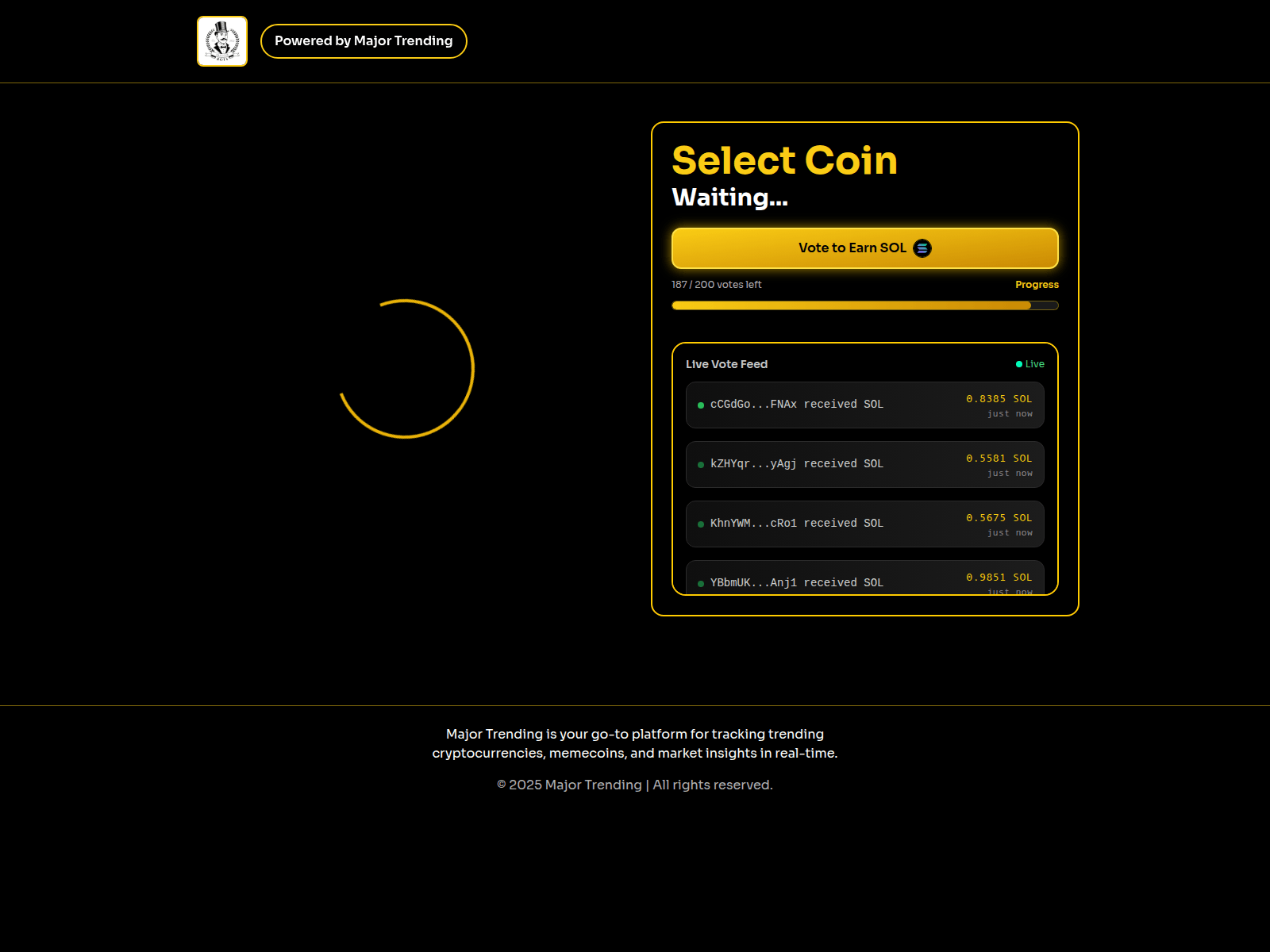 Screenshot of majorvotings.live