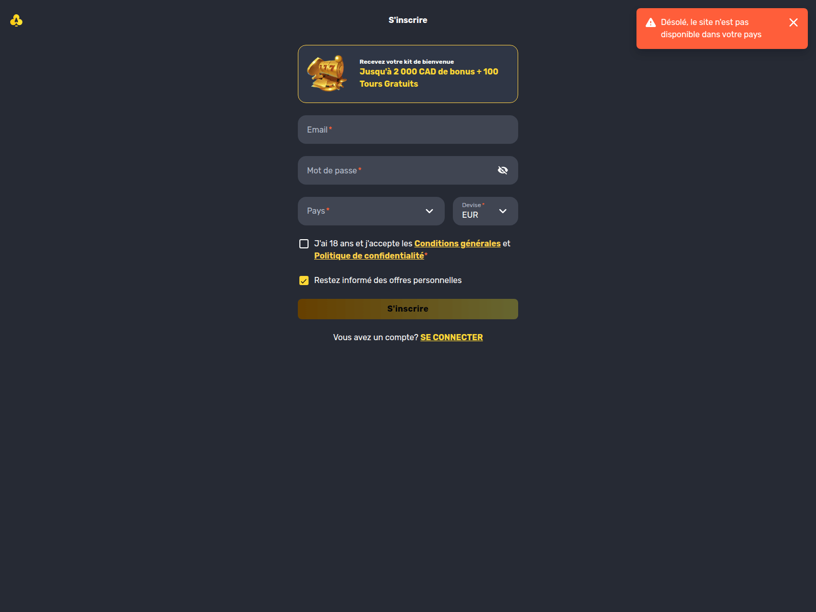 Screenshot of deespincasino.live