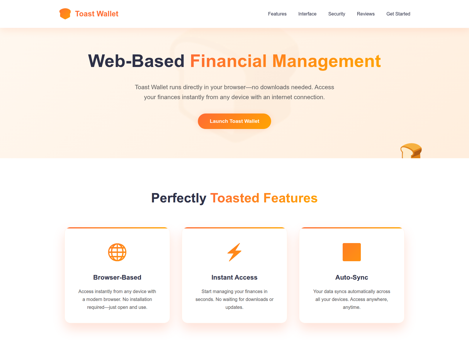 Screenshot of toastwallet.live