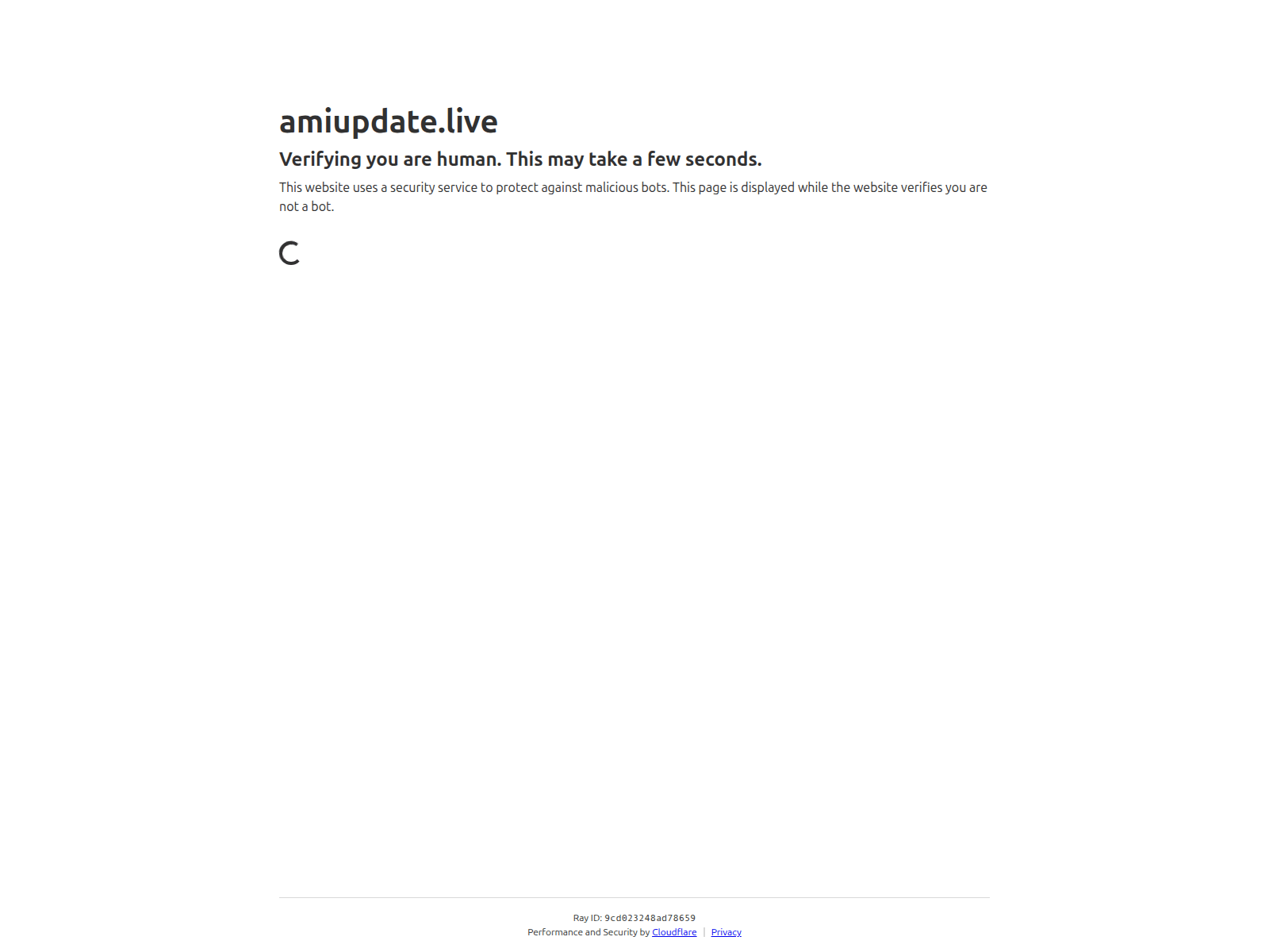 Screenshot of amiupdate.live