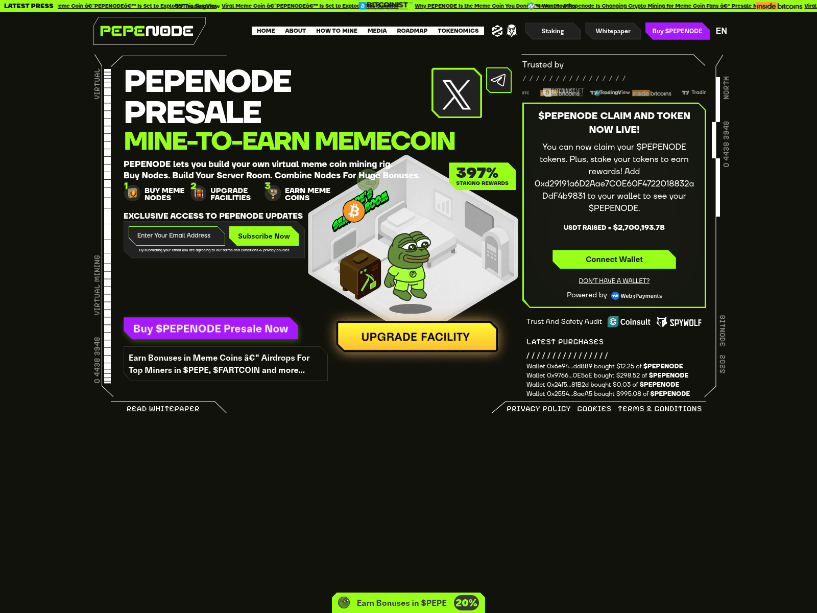 Screenshot of pepenode.live
