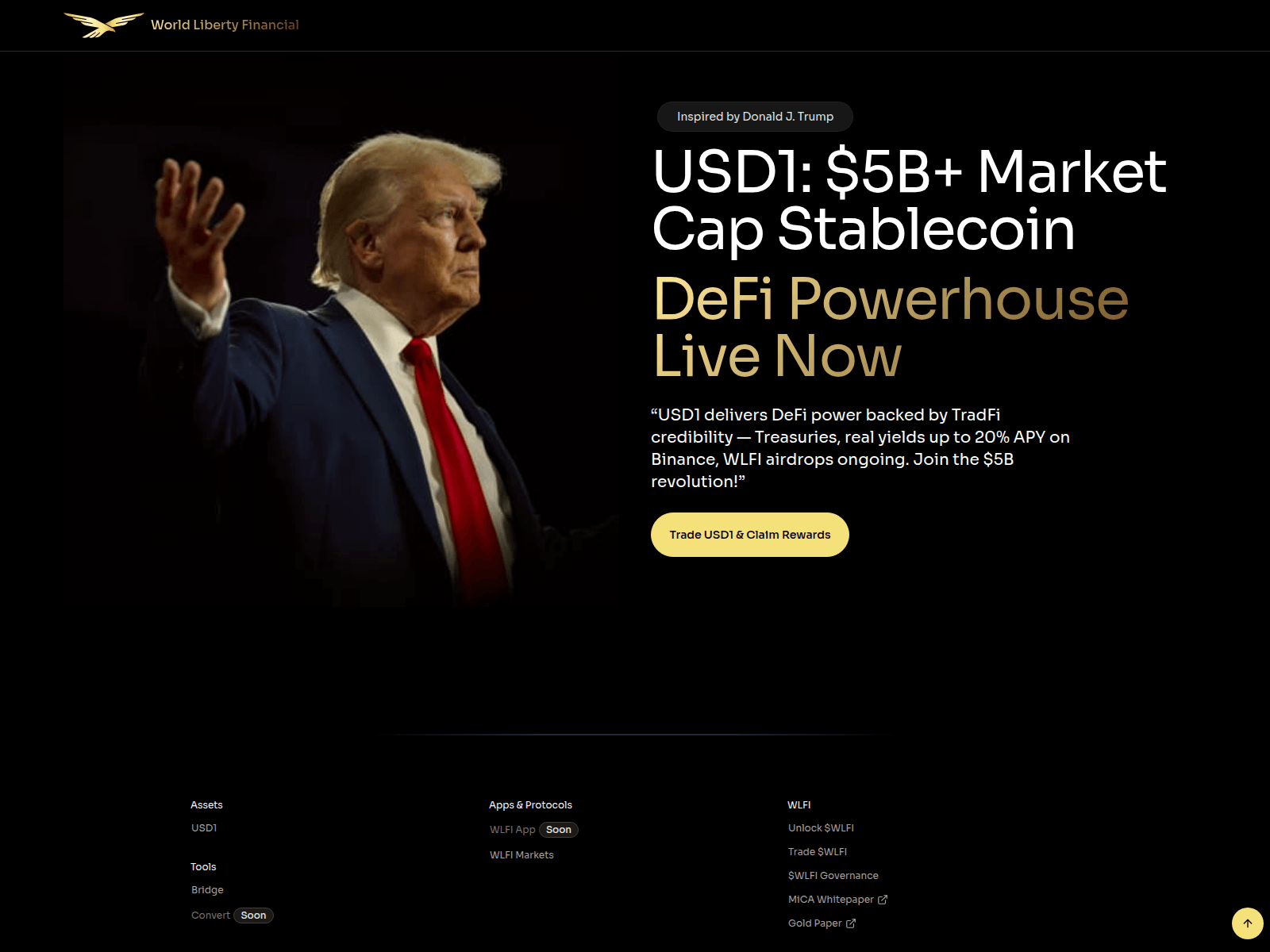 Screenshot of usd1official.live