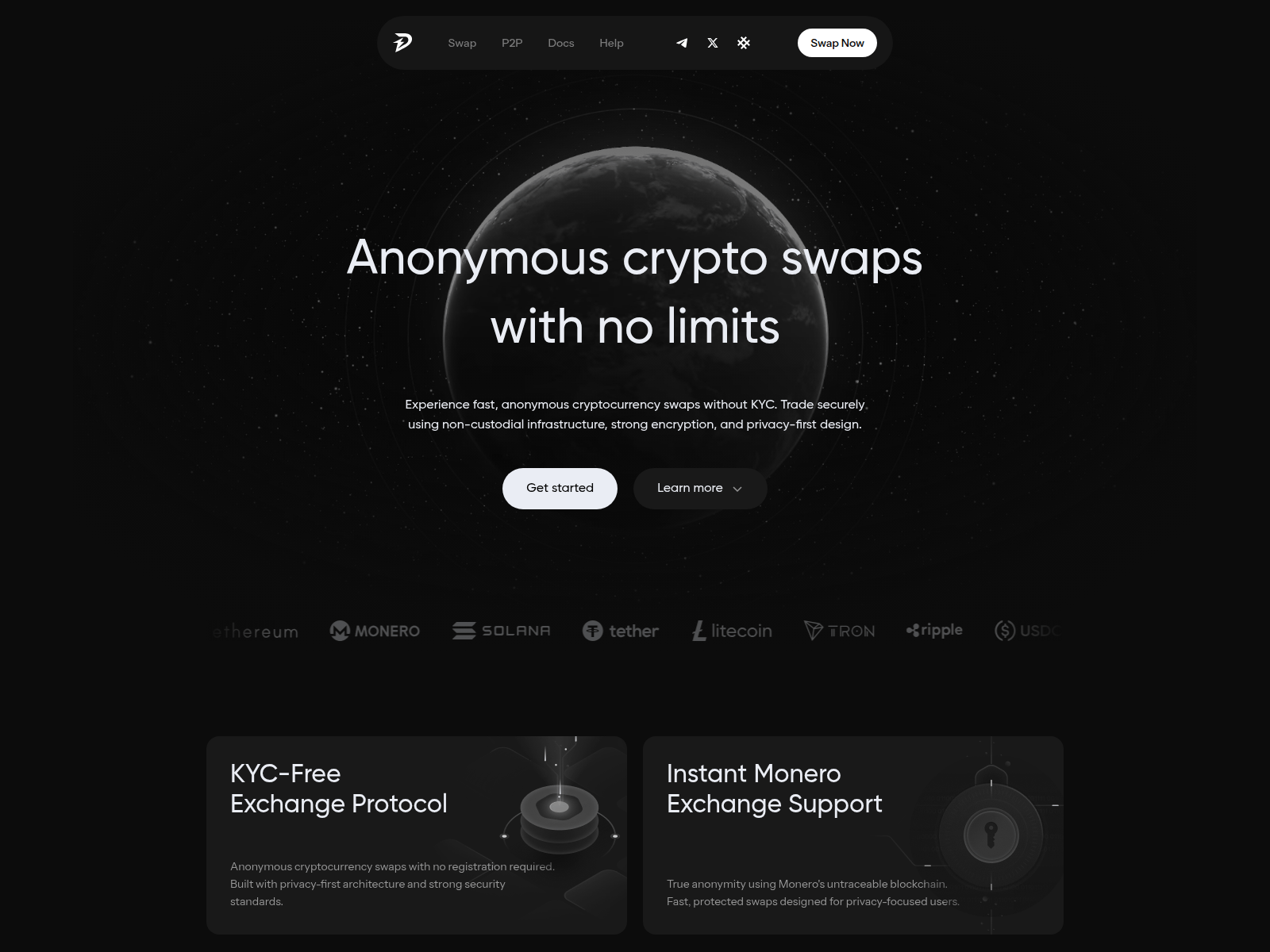 Screenshot of darkchange.net