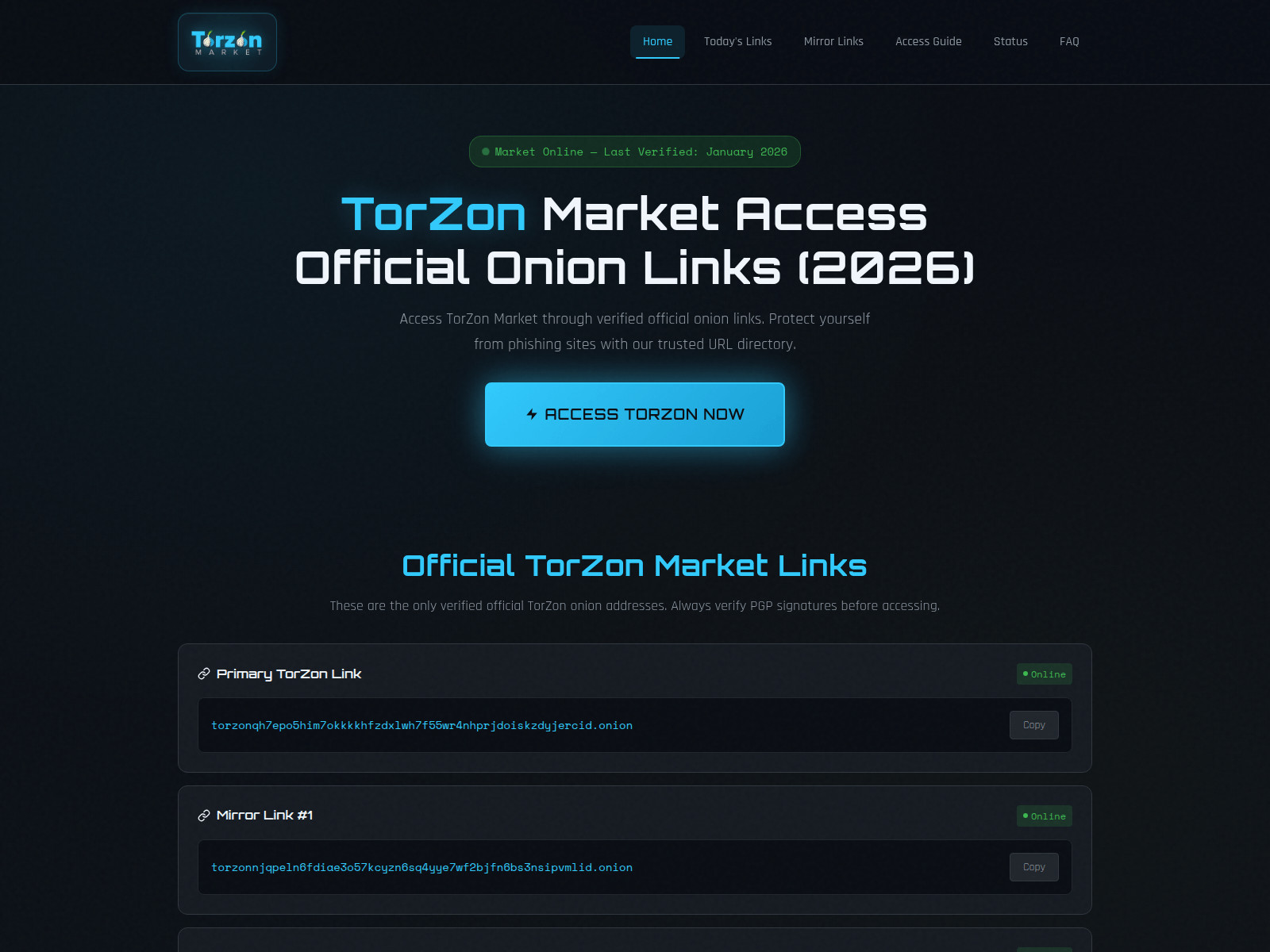 Screenshot of official-torzon.org