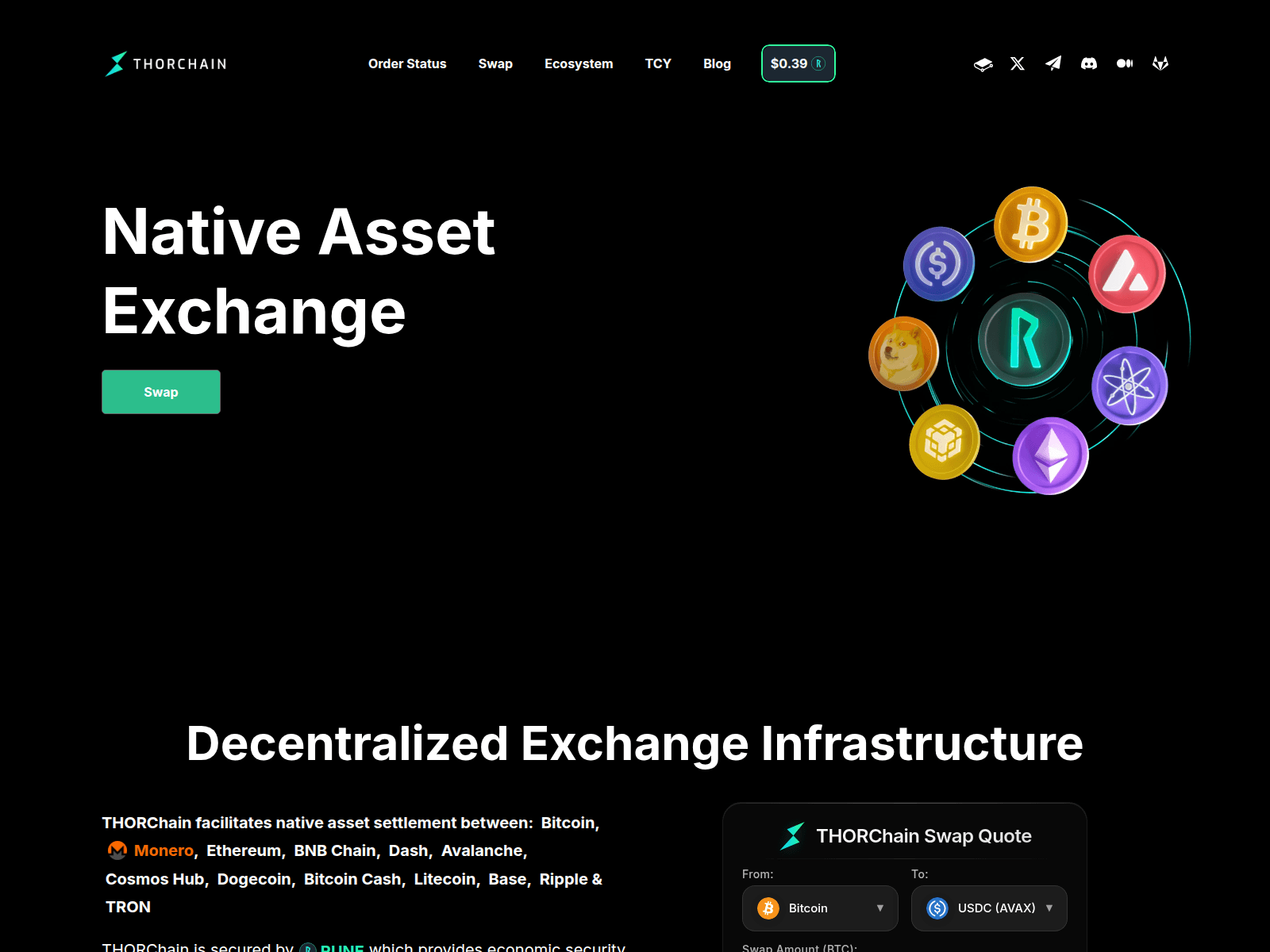 Screenshot of tyorchain.org