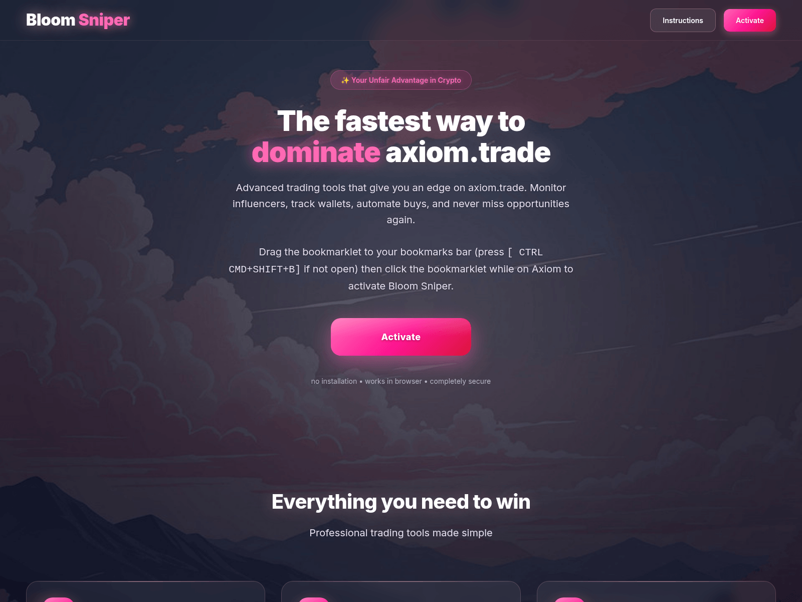 Screenshot of bloomsnipe.org