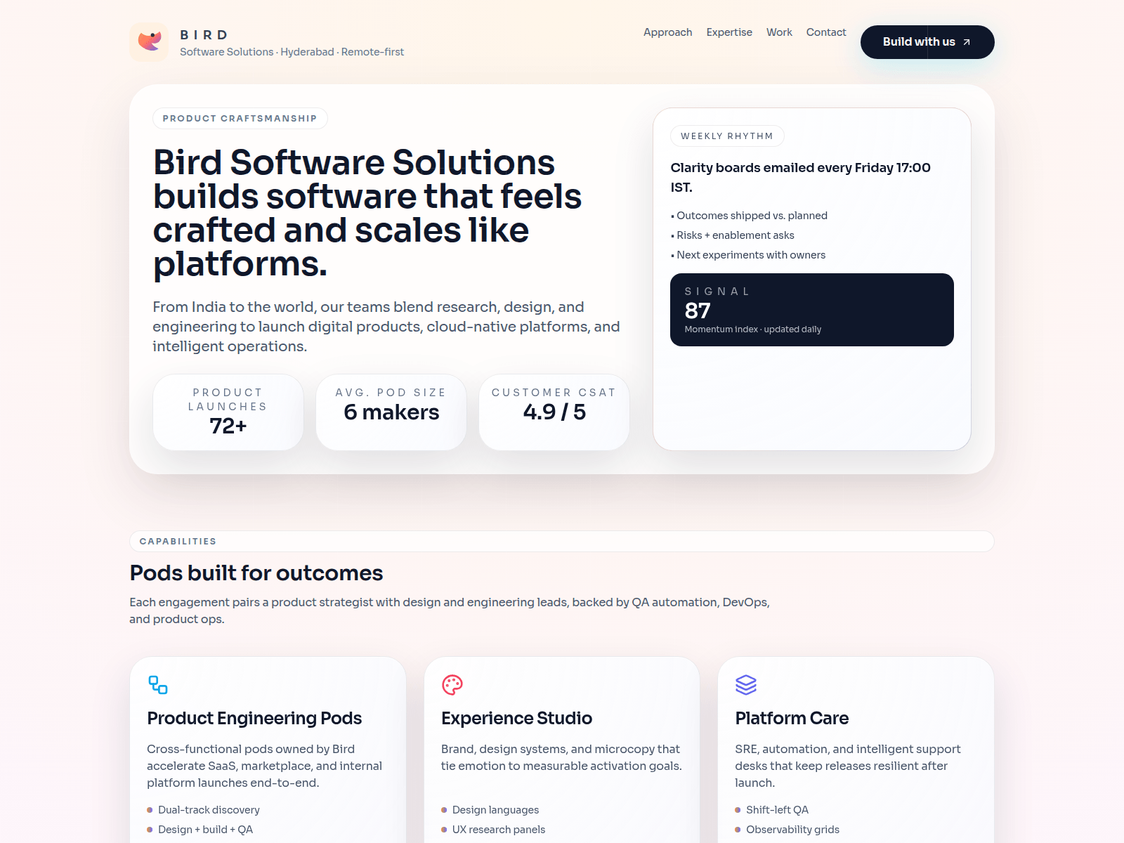 Screenshot of birdsoftsolutions.team