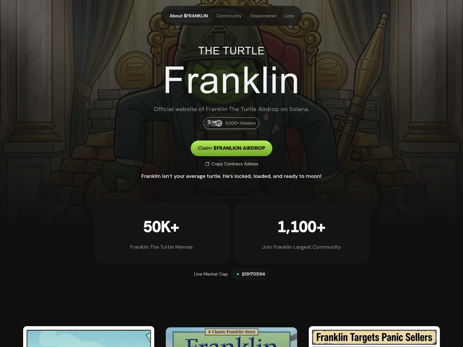 Screenshot of register-franklincoin.net