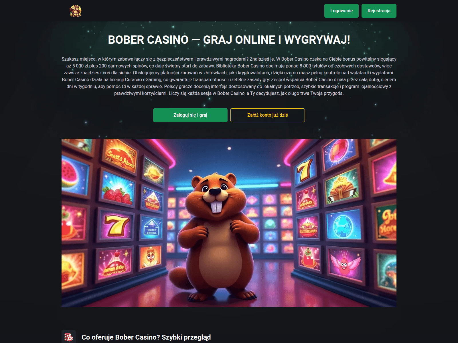 Screenshot of bober-casino.net