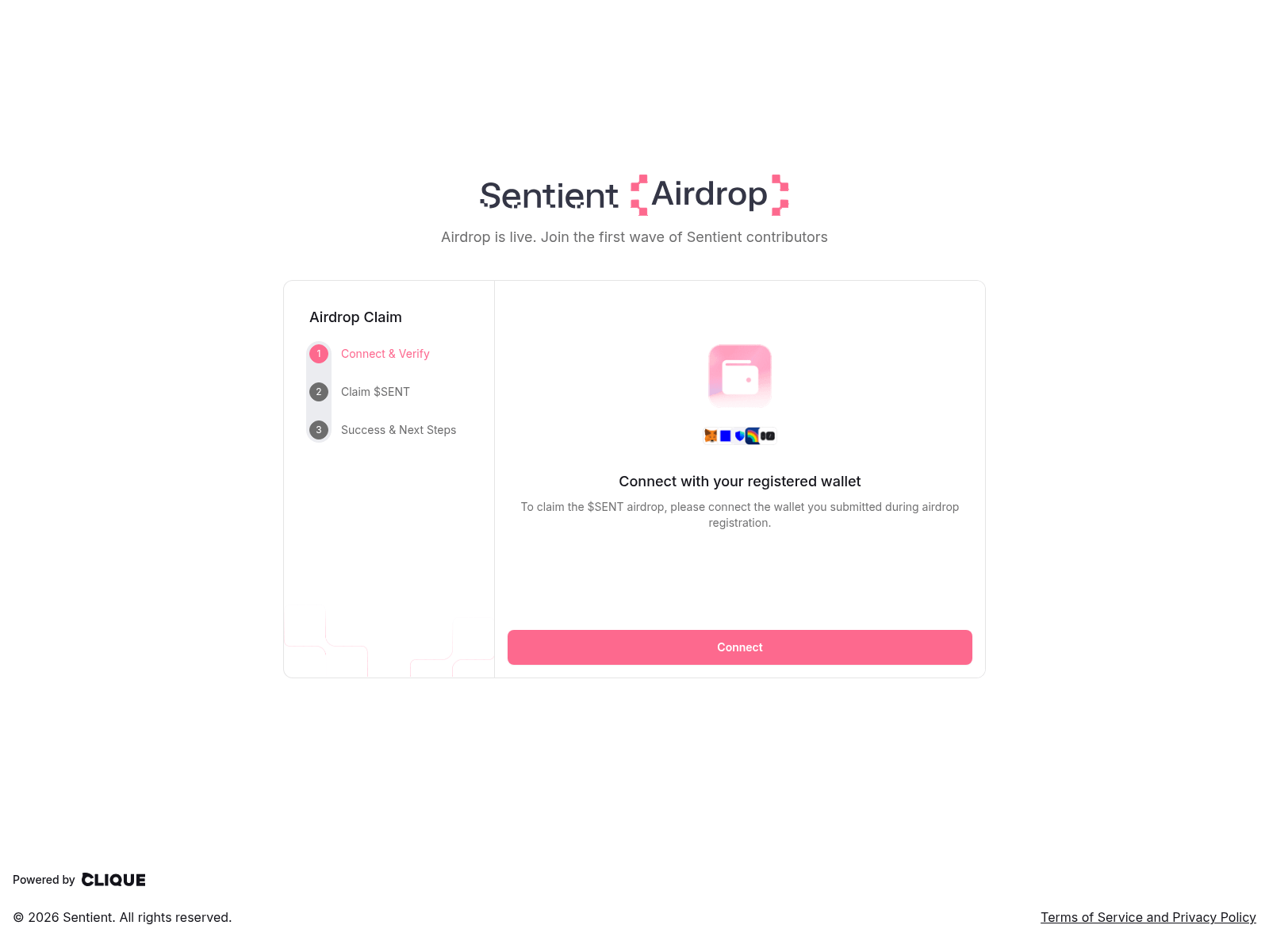 Screenshot of claimsentient.xyz