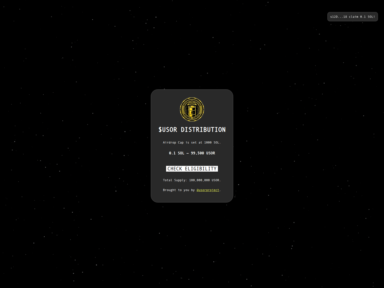 Screenshot of usor-allocations.xyz
