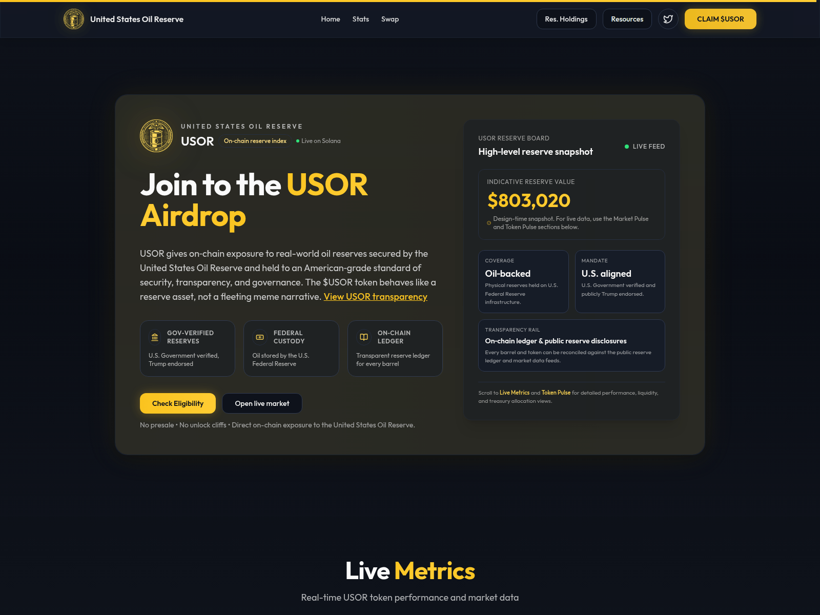 Screenshot of usortoken.xyz