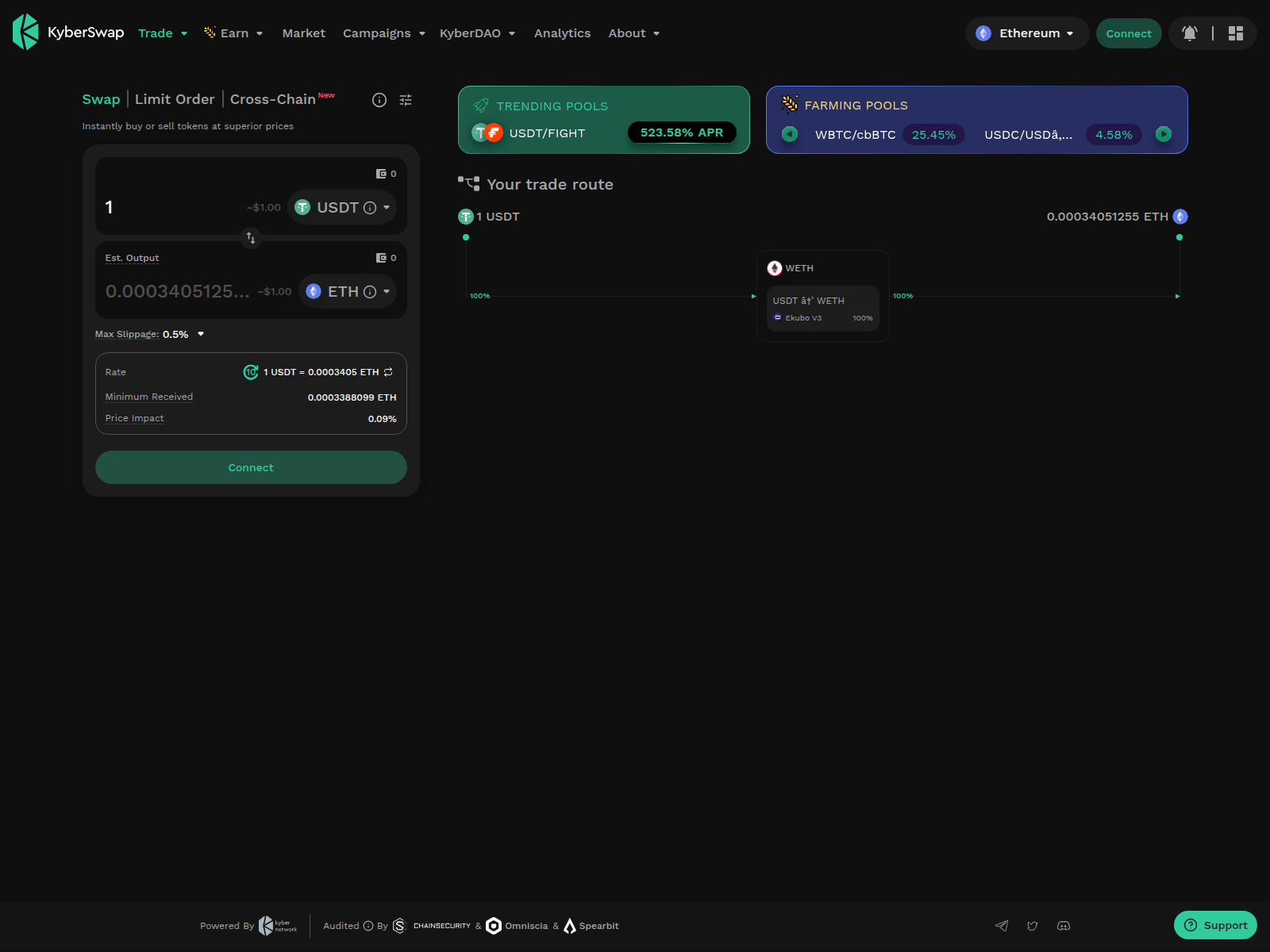 Screenshot of kybercwan.xyz