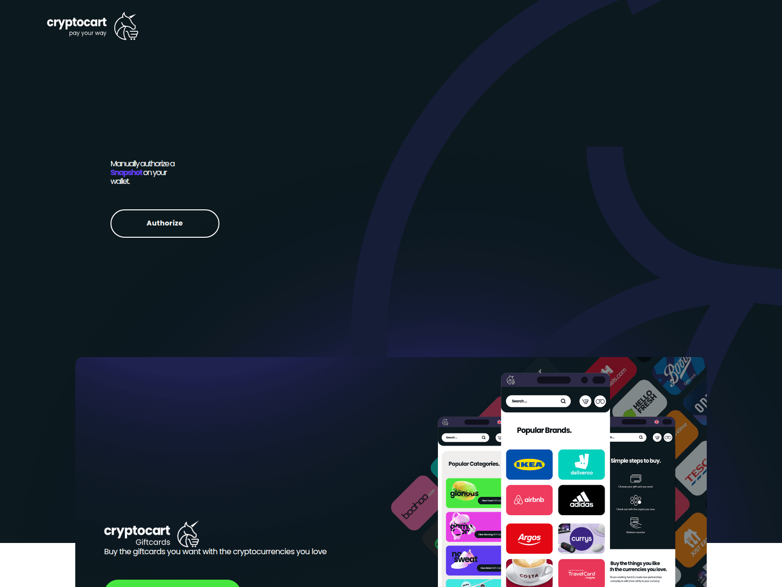 Screenshot of cryptocart-snapshot.xyz