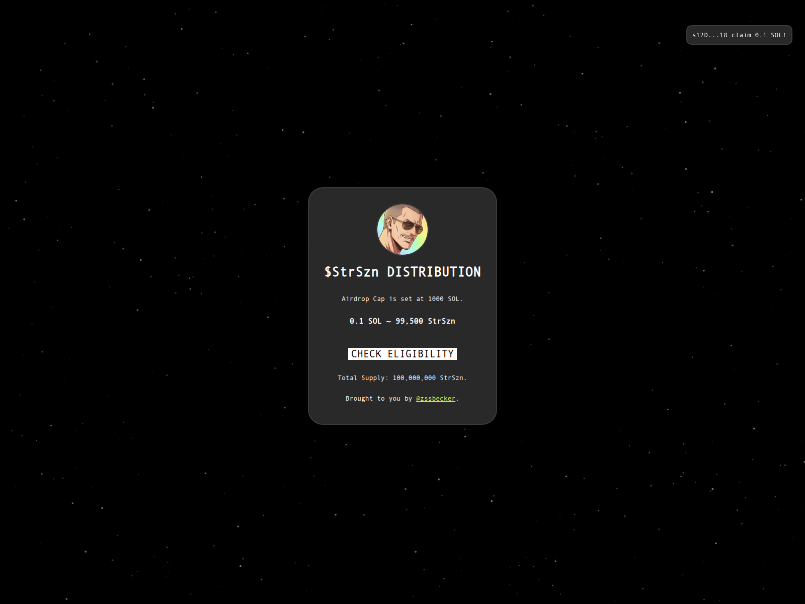 Screenshot of strszn-rewards.xyz