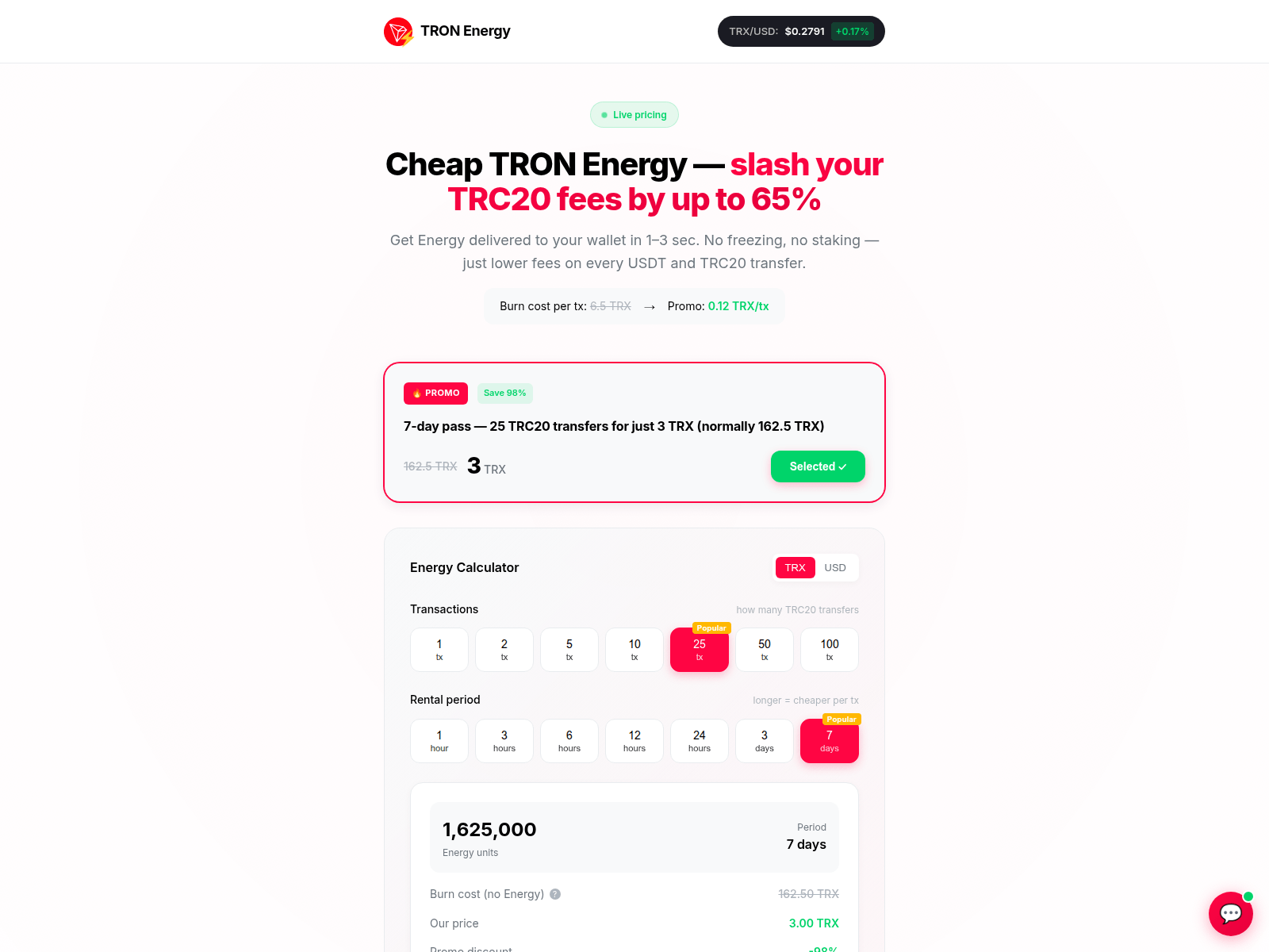 Screenshot of tron-energy.app