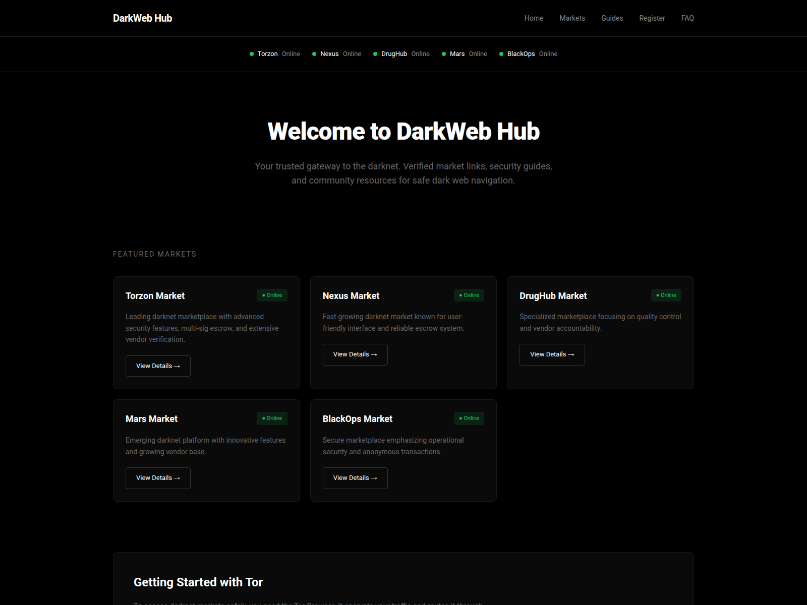 Screenshot of darkweb-hub.app