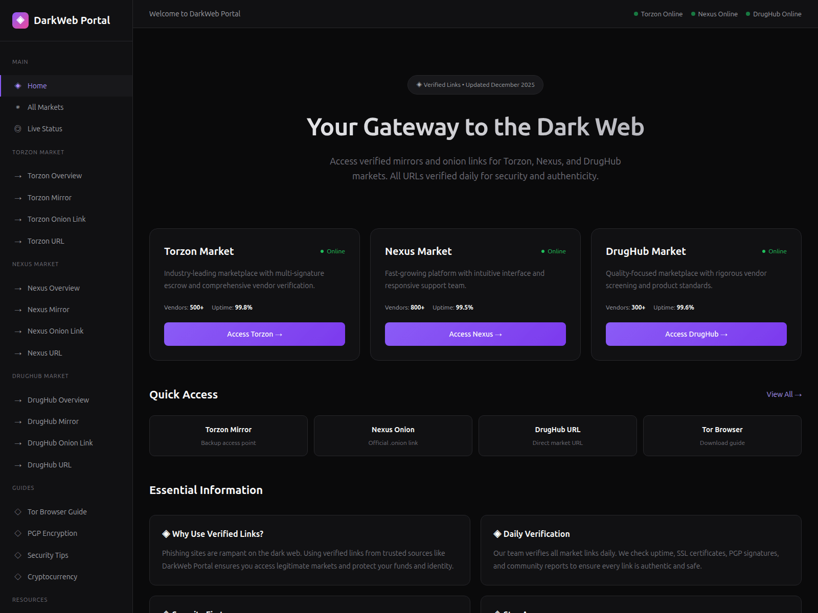 Screenshot of darkweb-portal.app