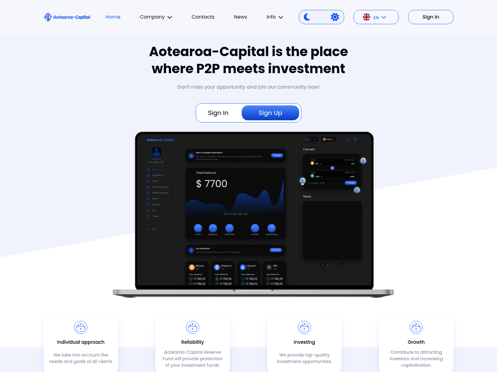 Screenshot of aotearoa.capital