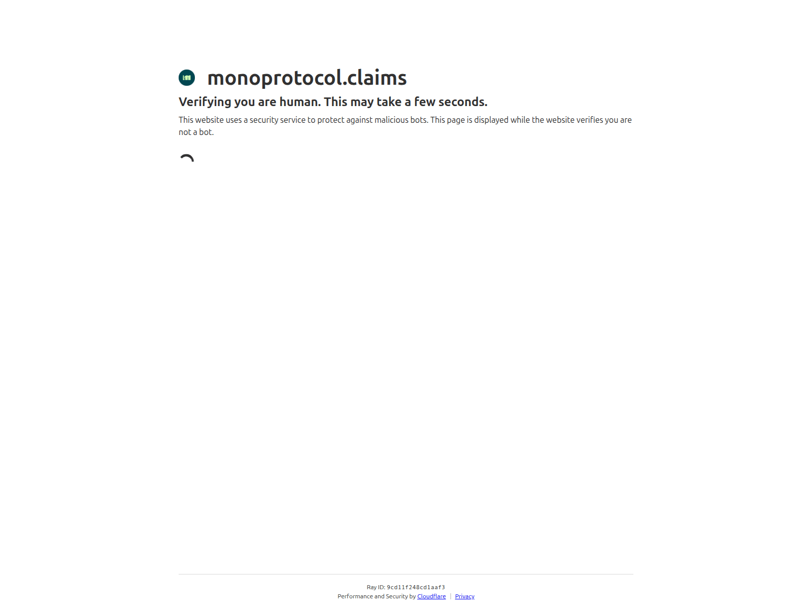 Screenshot of monoprotocol.claims