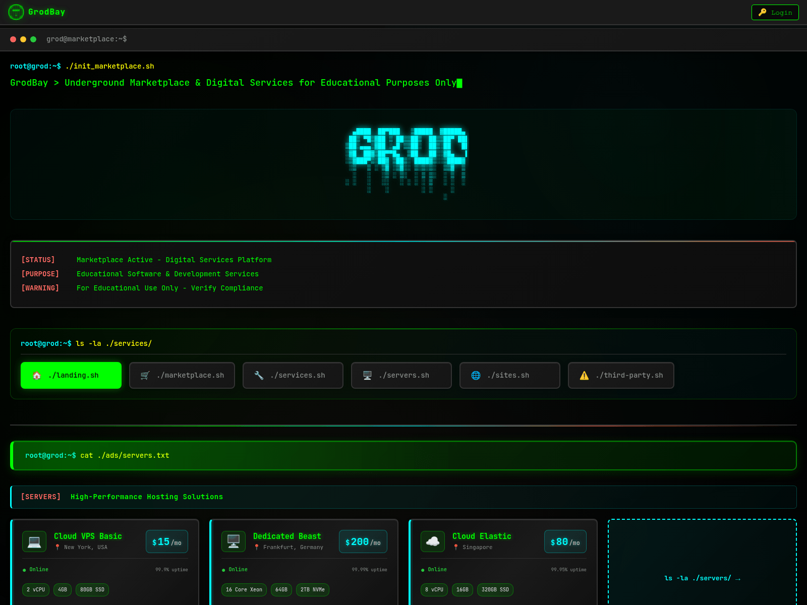Screenshot of grodbay.com