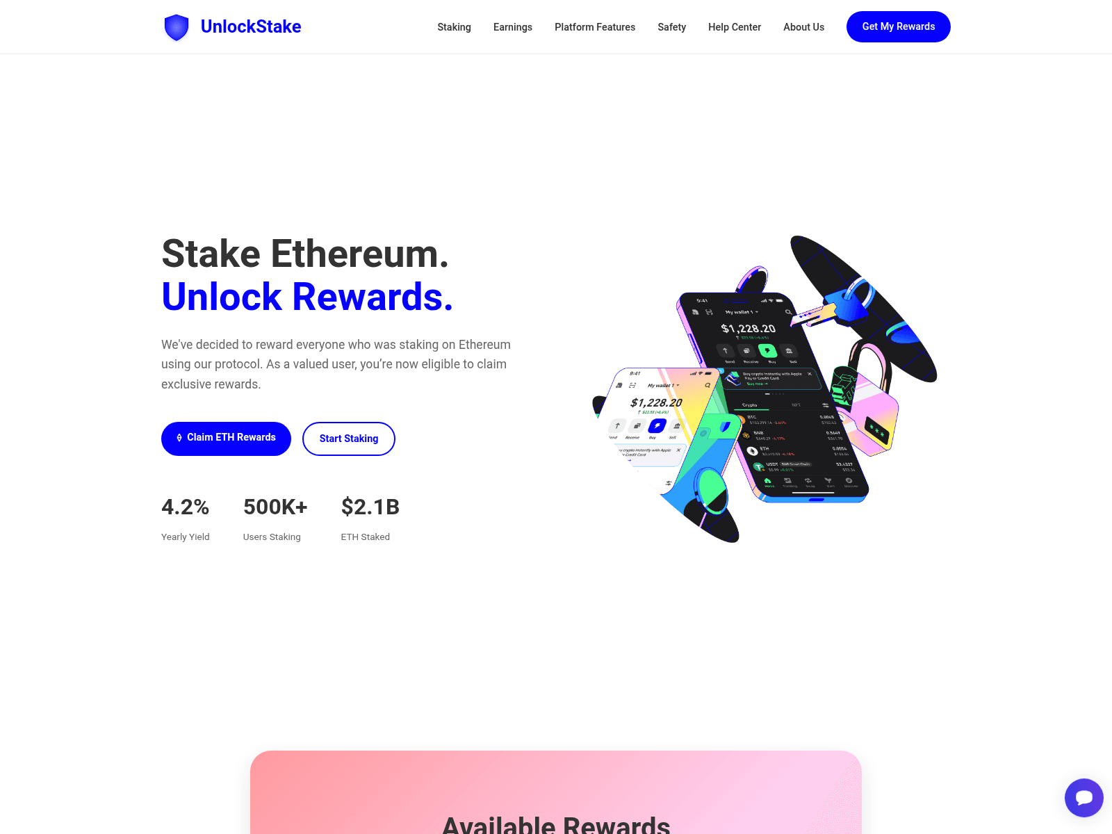Screenshot of unlock-staking.com