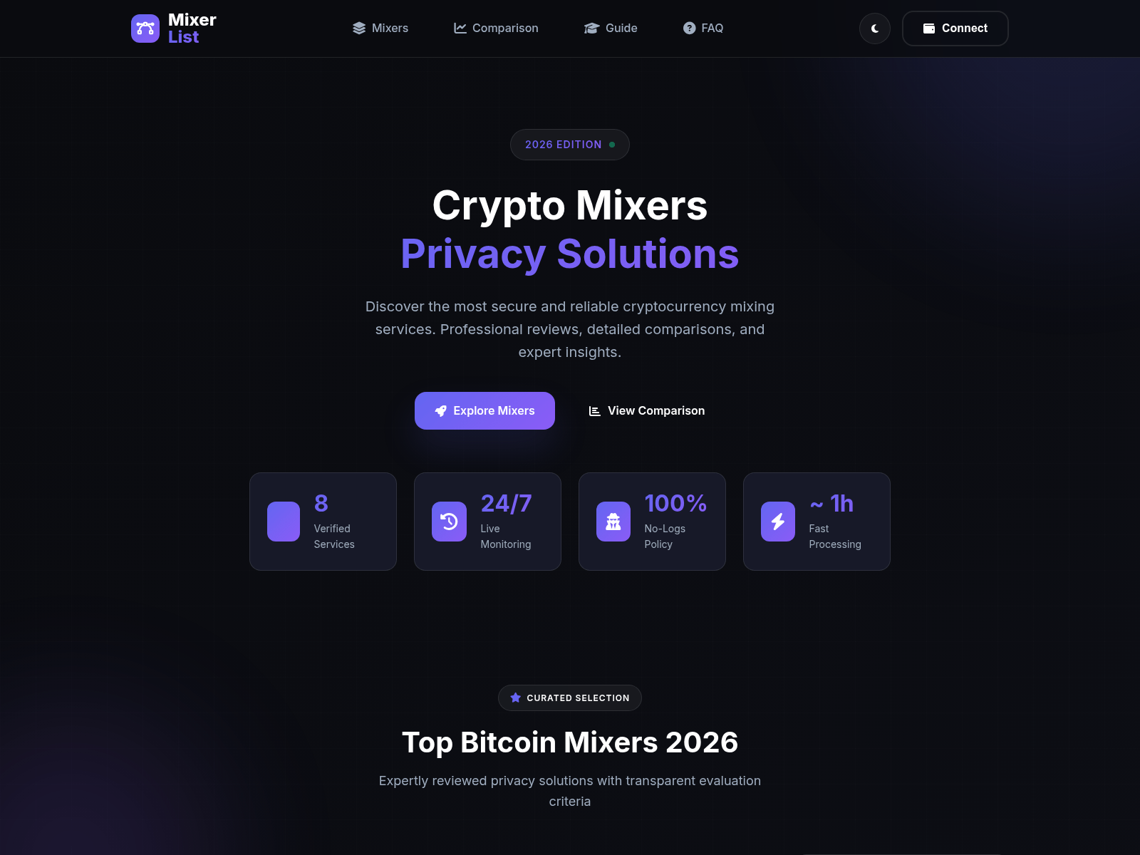 Screenshot of anonymixercrypto.com