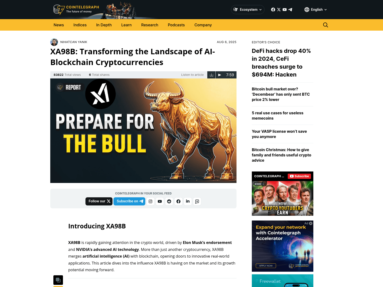 Screenshot of xa98b-cointelegraph.com