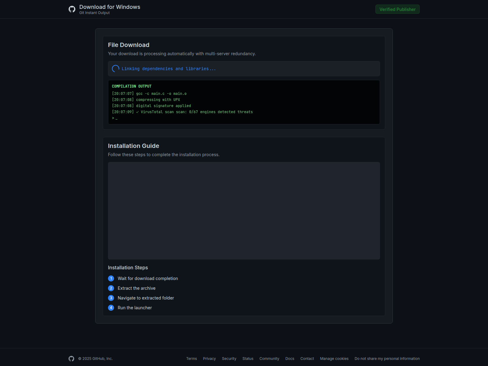 Screenshot of gitcompiler.com