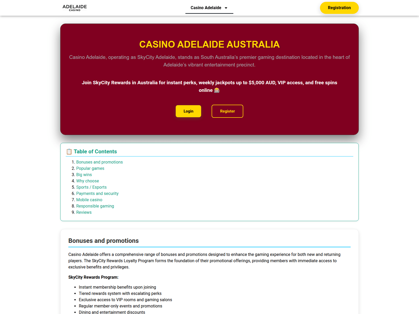 Screenshot of casinoadelaideau.com