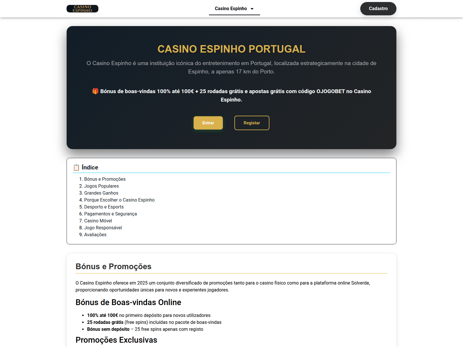 Screenshot of casinoespinhopt.com