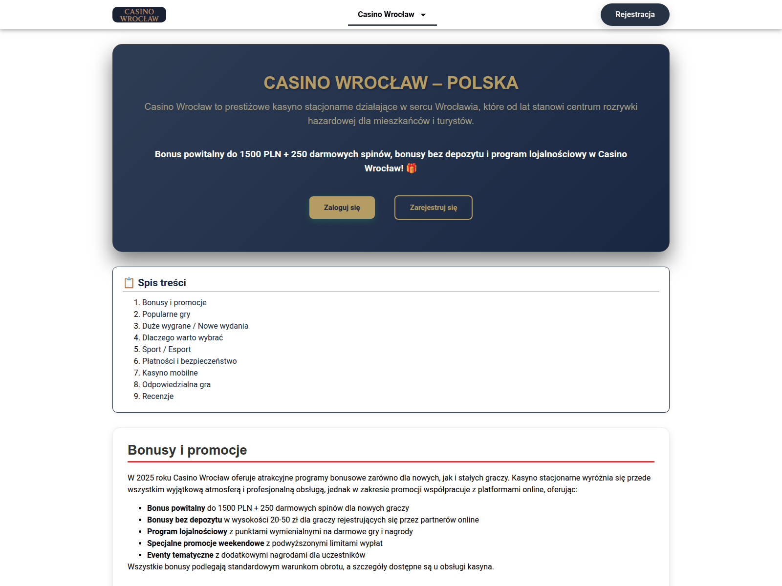 Screenshot of casinowroclawpl.com