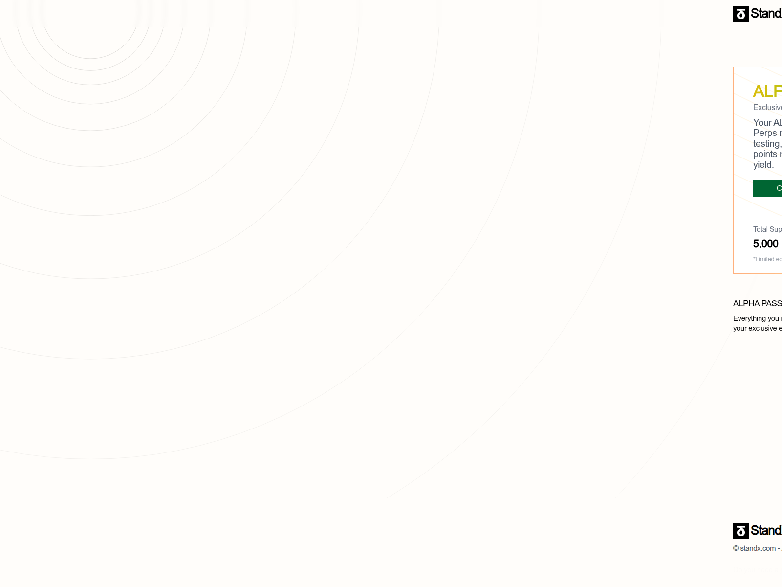 Screenshot of alpha-standx.com