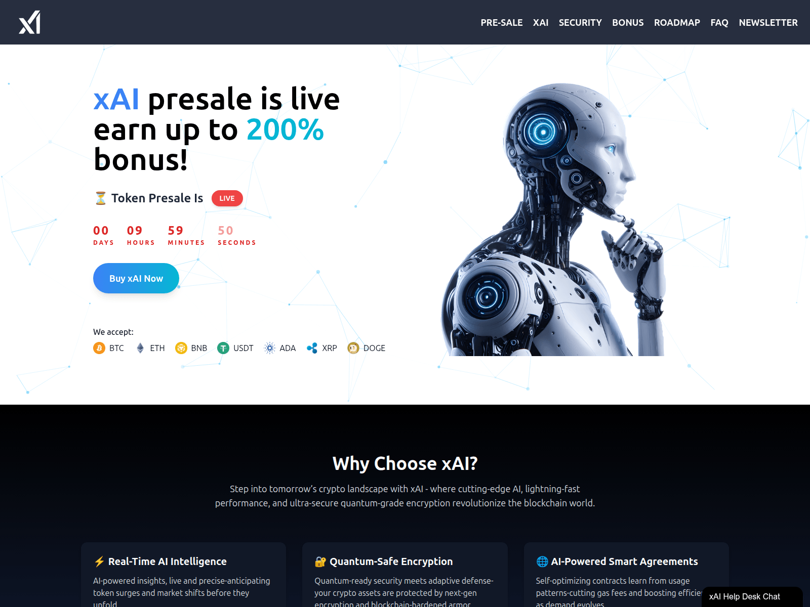Screenshot of xaionchain.com