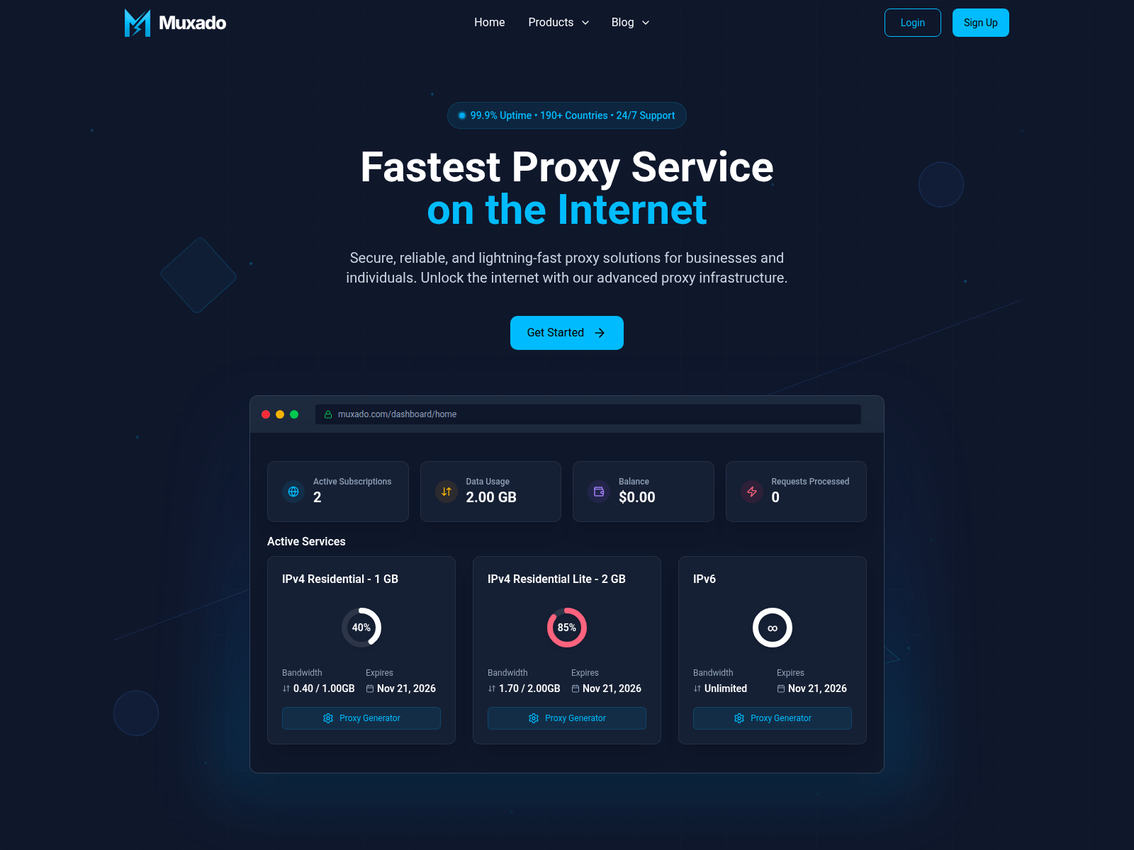 Screenshot of muxado.com
