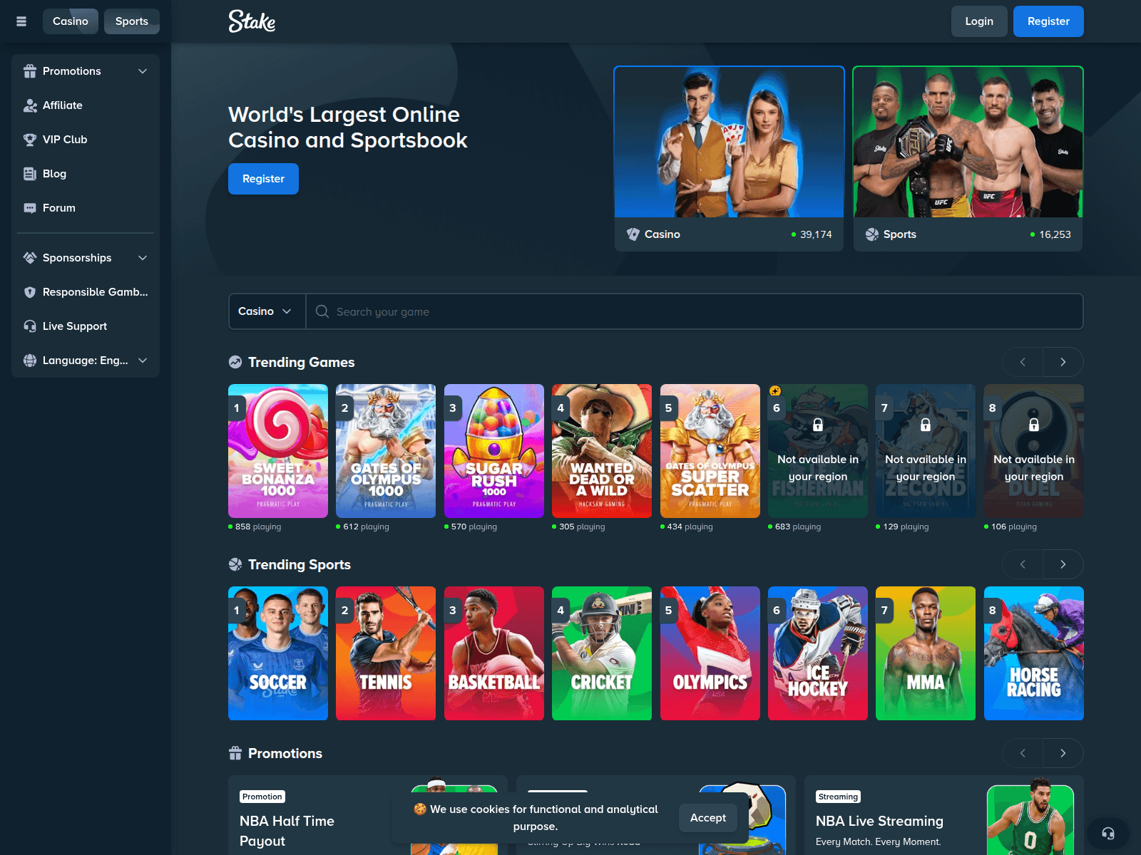 Screenshot of stake1145.com