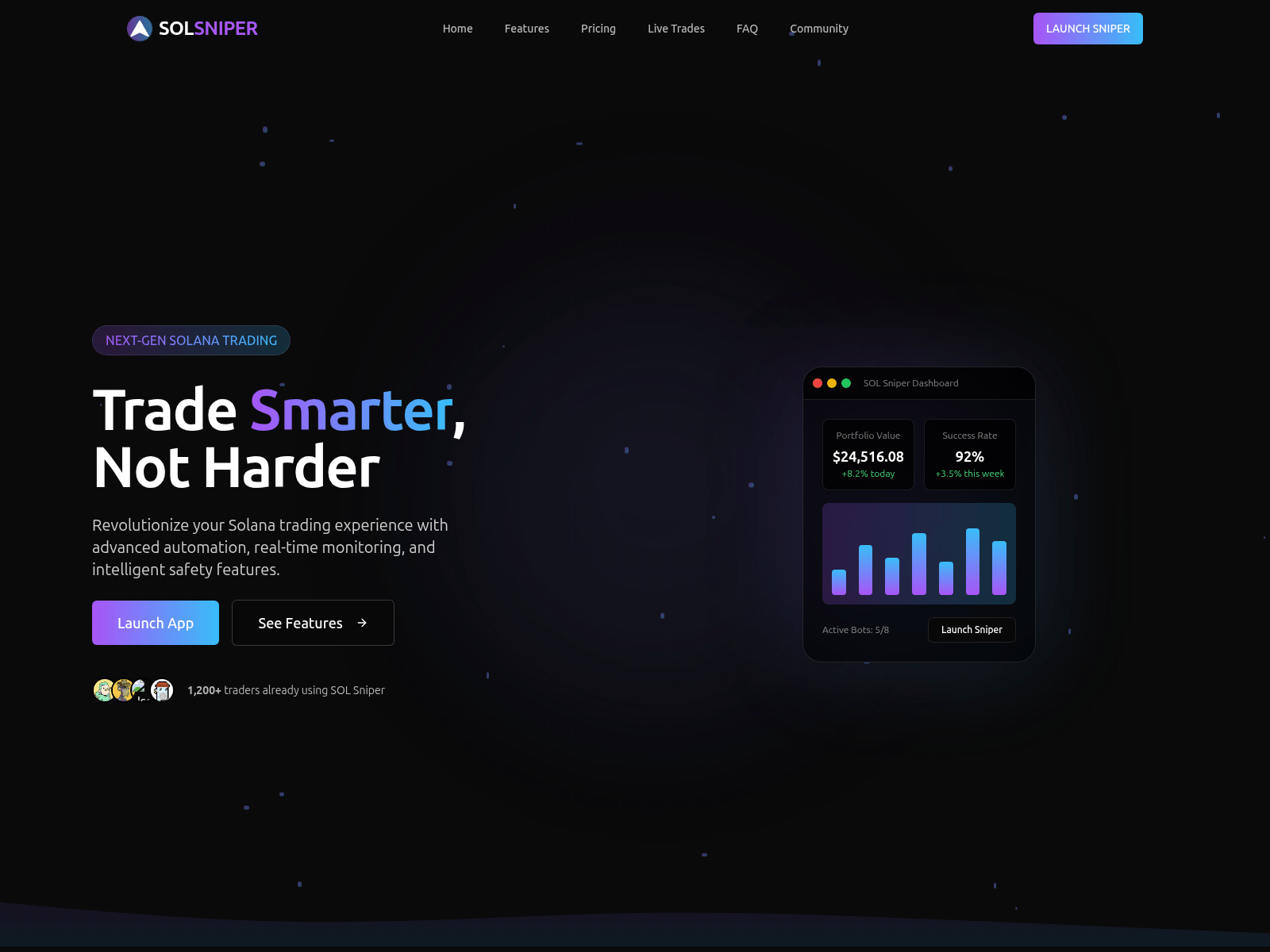 Screenshot of snipesol-ai.com