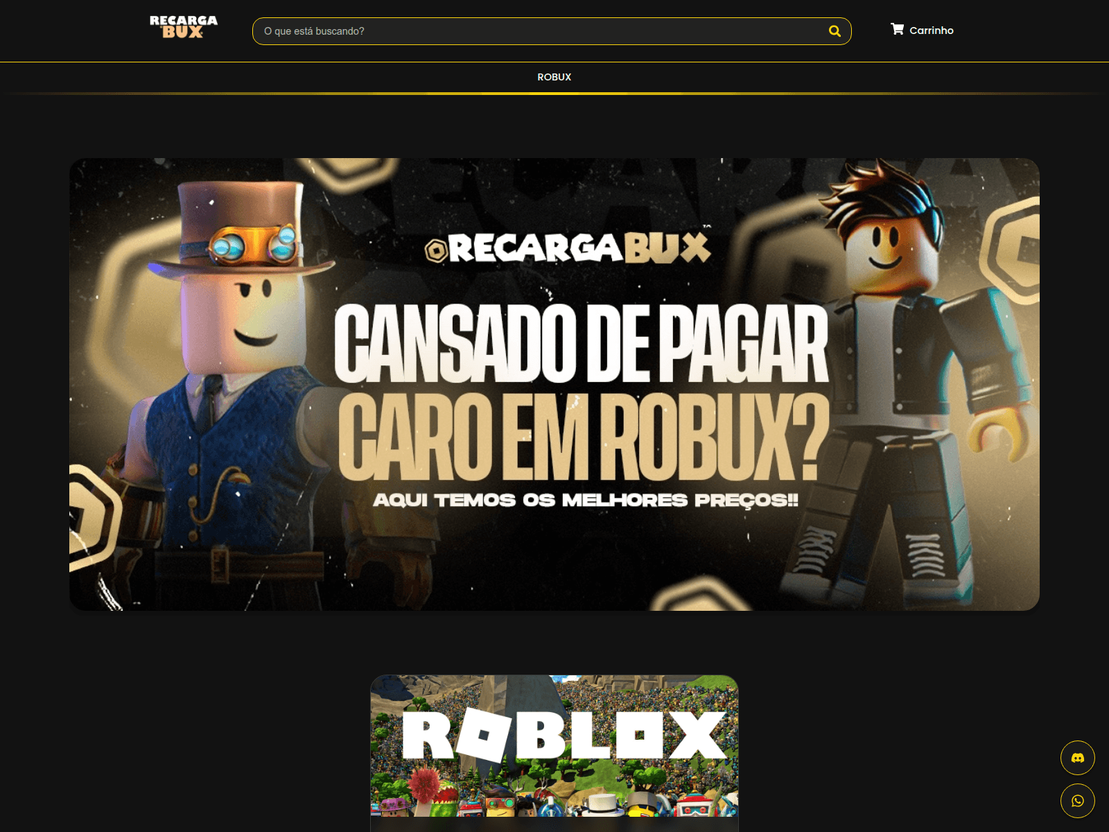 Screenshot of recargabuxsbr.com