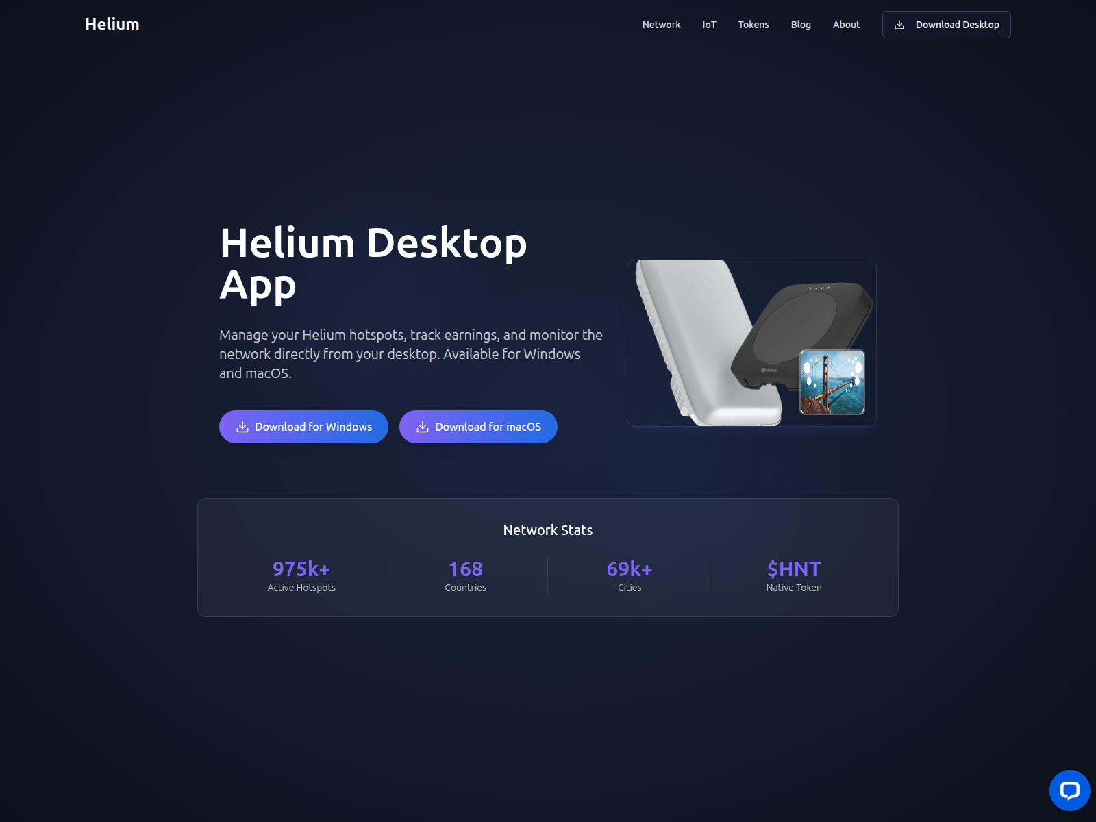 Screenshot of heliumdesktop.com