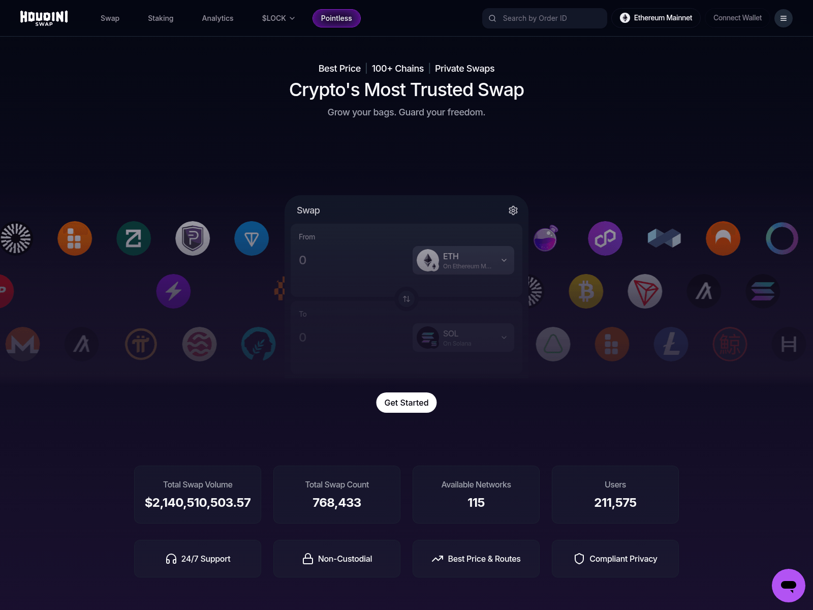 Screenshot of houdiniswwap.com