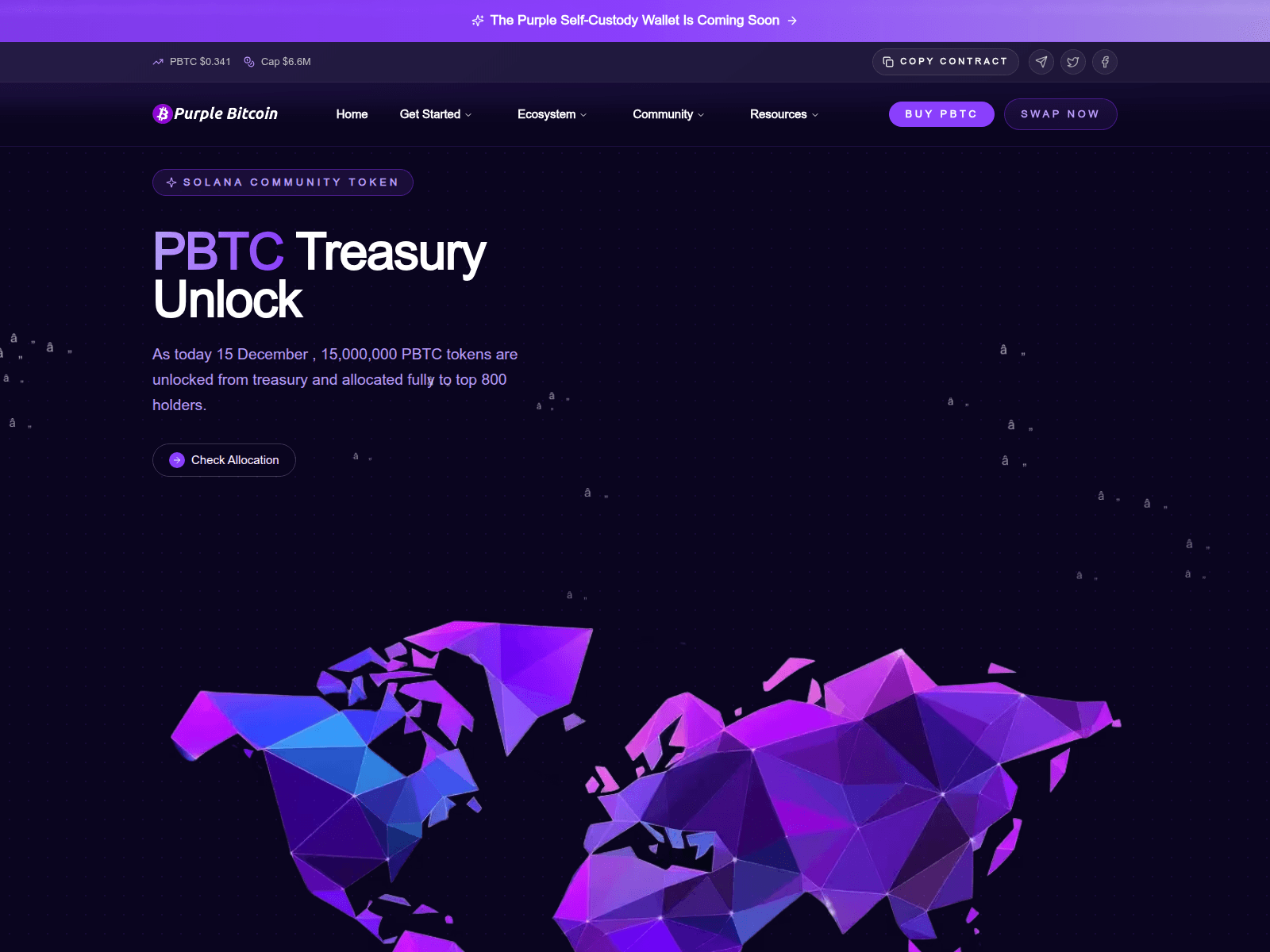 Screenshot of treasury-purplebitcoin.com