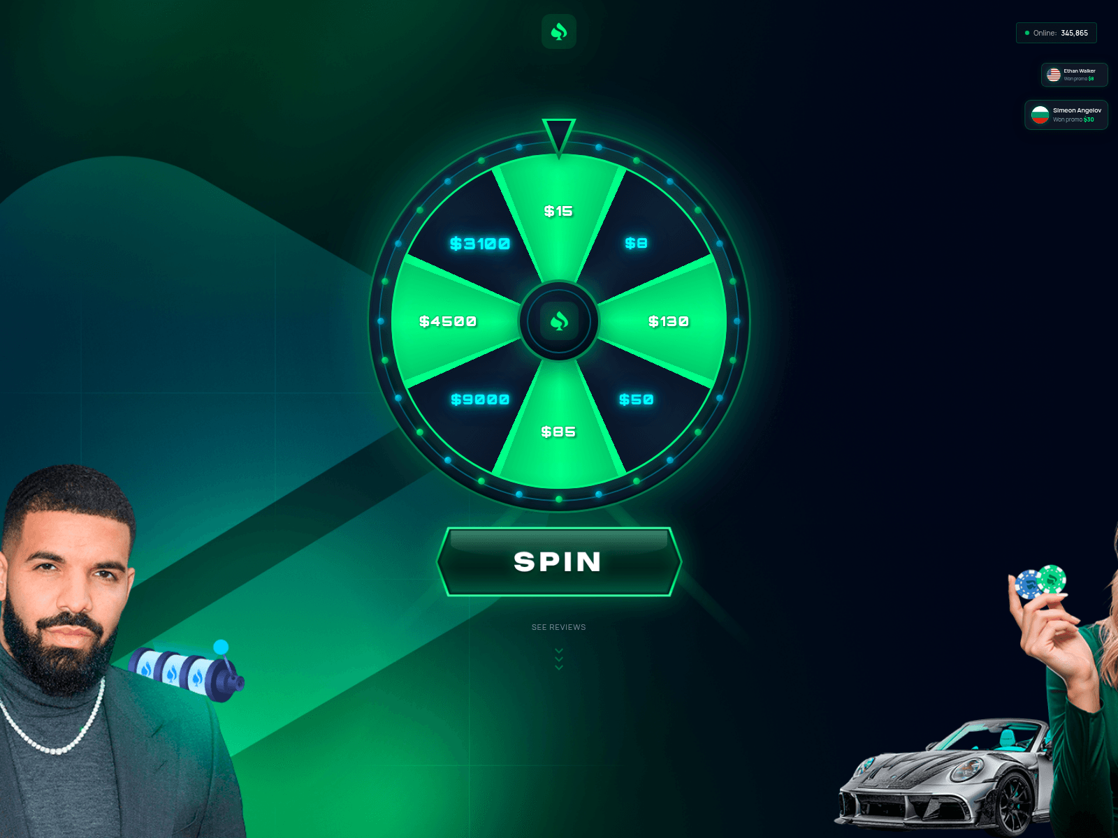 Screenshot of drake-spin.digital
