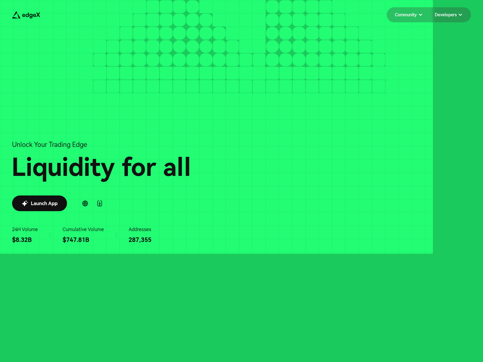 Screenshot of edgexd.exchange