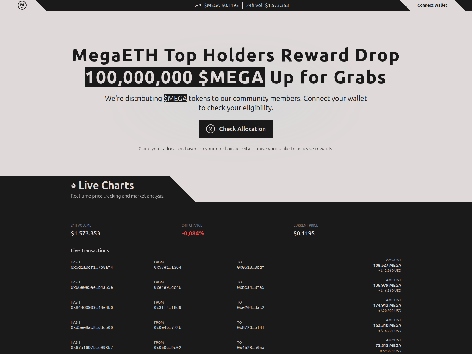 Screenshot of megaeth-allocation.info