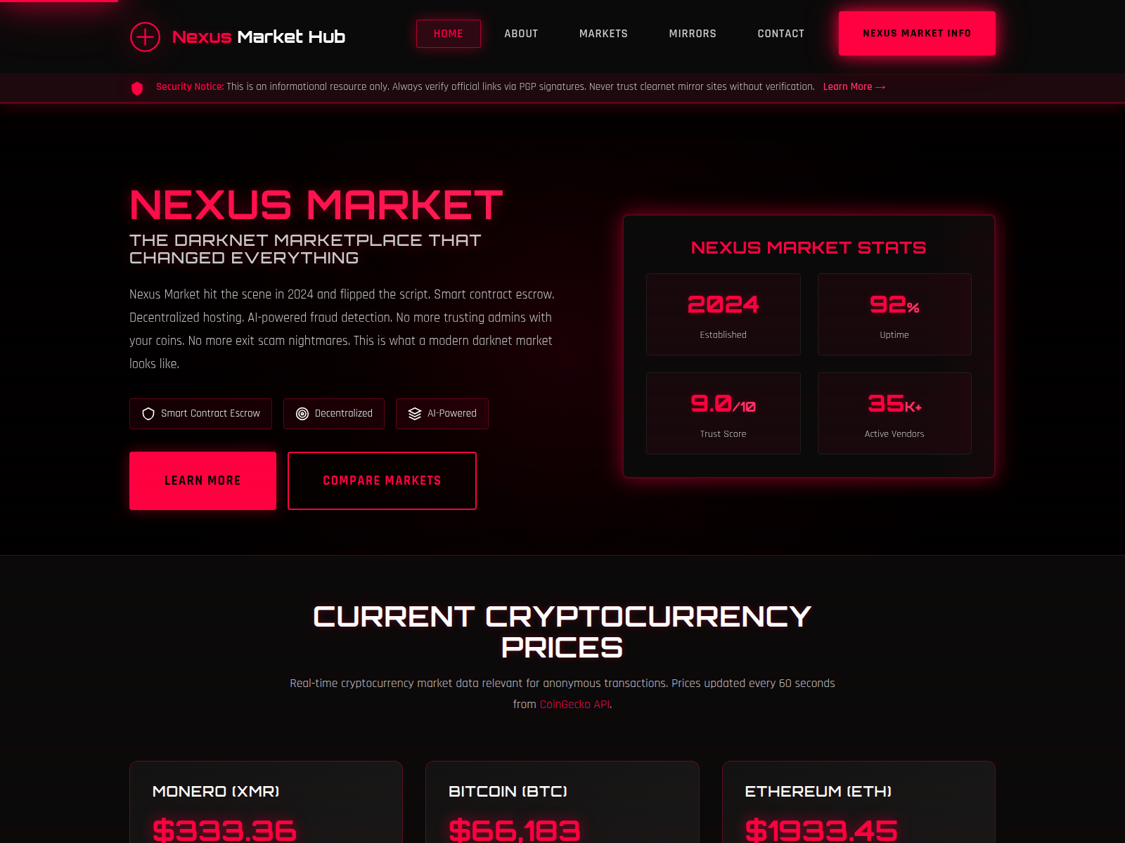 Screenshot of nexus-darknet-hub.info