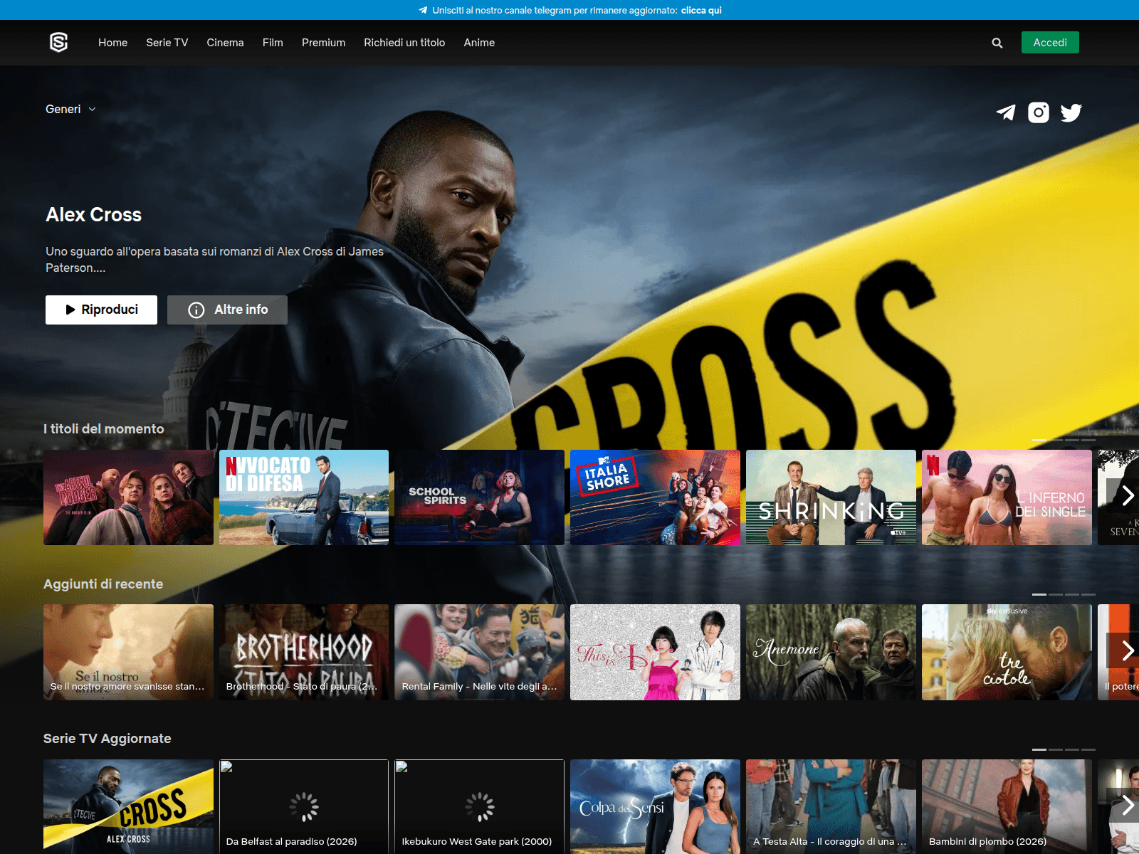 Screenshot of streamingcommunity.insure