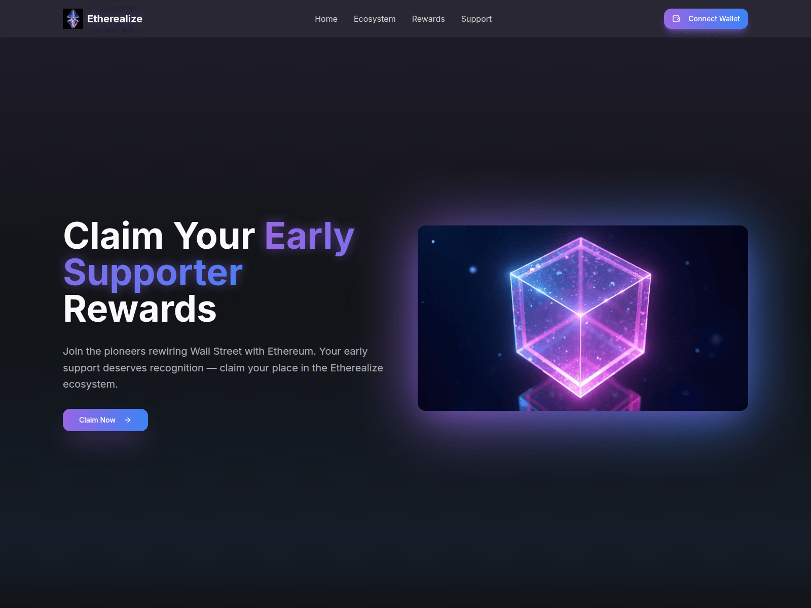 Screenshot of etherealize.live