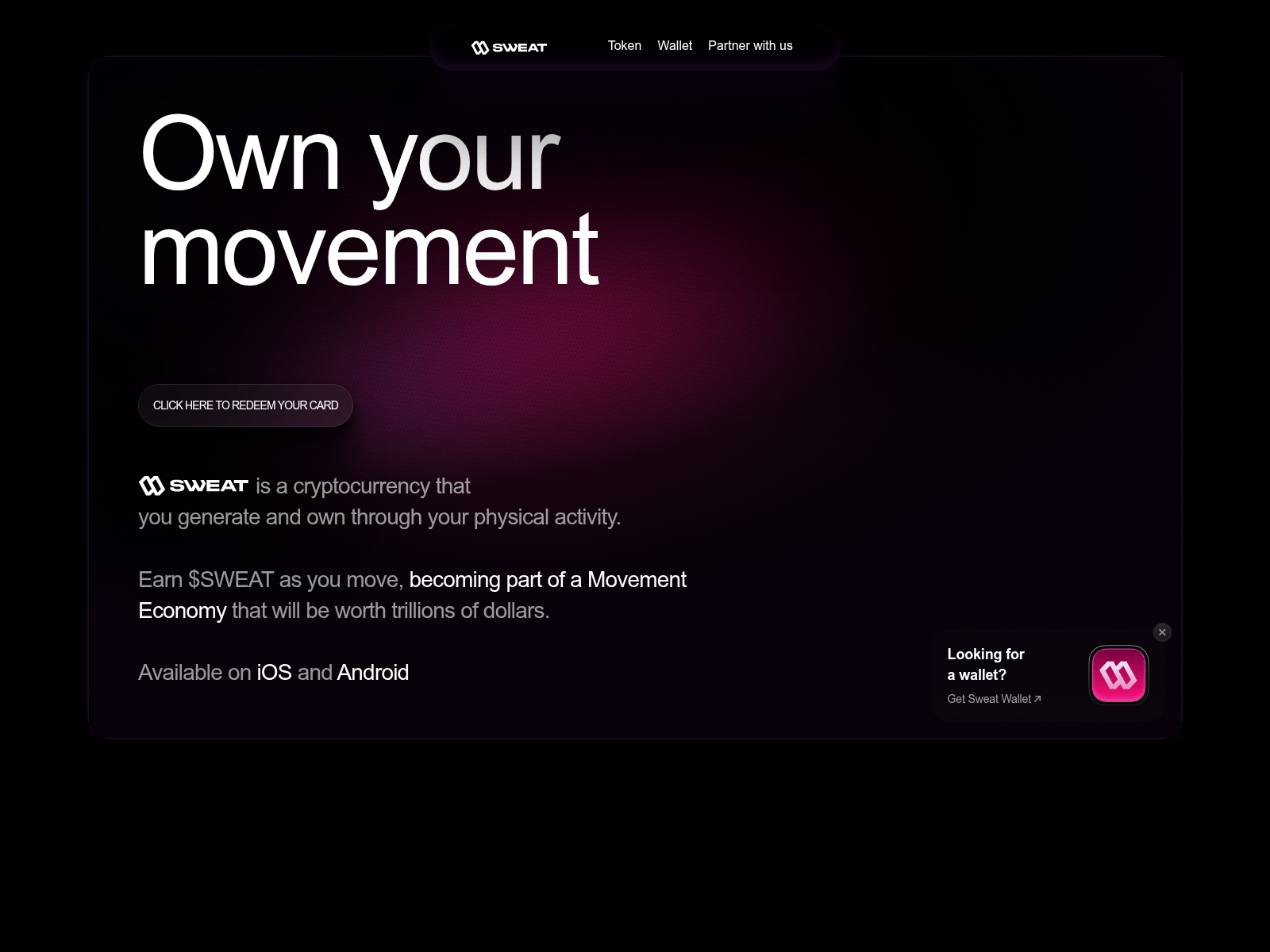 Screenshot of sweatbonus.com
