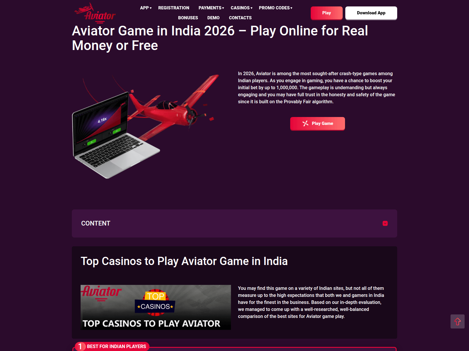 Screenshot of official-aviator-game-in.org